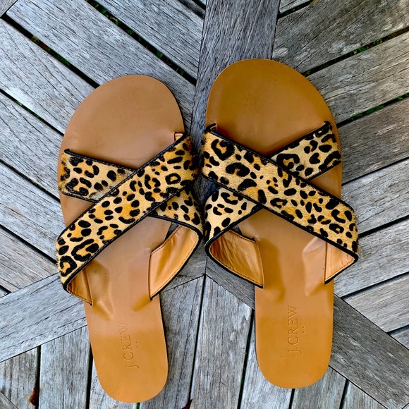 Jcrew sandals animal print size 8